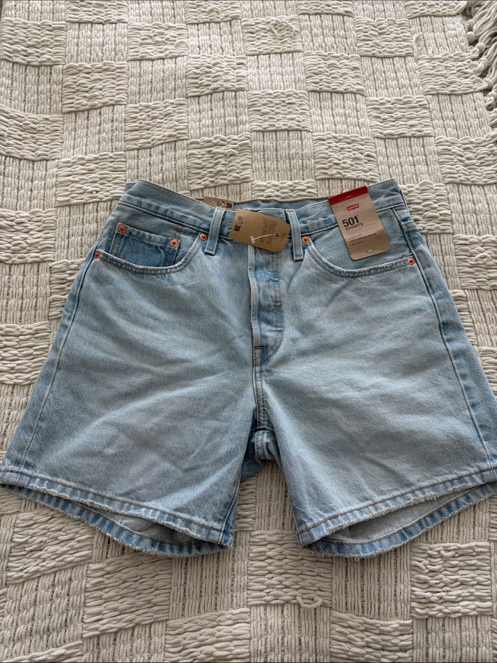 Levi's 501 Denim Jean Shorts Mid Thigh size 27